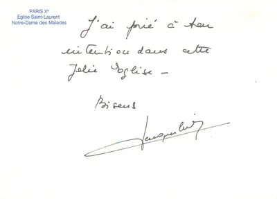Nossa Senhora dos Doentes — Igreja de São Luís — Paris 10e — Verso