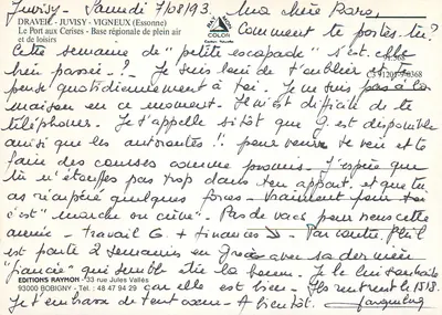 O Porto das Cerejas — Juvissy, Essonne — Edições Raymon — Verso
