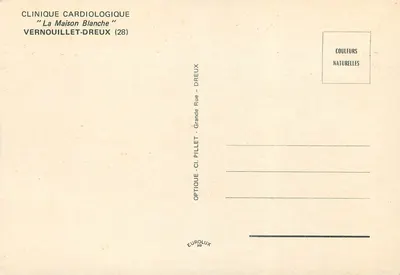 Clinica cardiologica 'La Maison Blanche' — Vernouillet-Dreux (28) — Optique Pillet — Verso