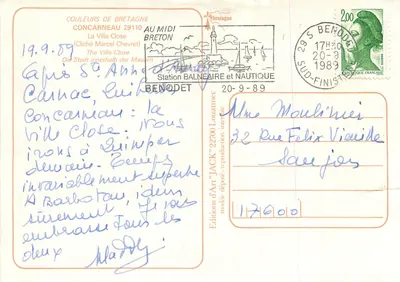 Concarneau — vista aérea da cidade fechada — Éditions d'Art 'Jack' — Verso