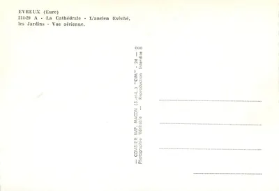 Evreux — Widok z lotu ptaka katedry i dawnego biskupstwa — IMP. MACON (S.-et-L.) — Rewers