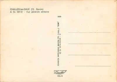 Challes-les-Eaux (73. Savoie) — Vista geral aérea — Imprimeur Combier, Mâcon — Verso