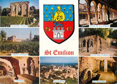 St Emilion — Vista geral, igreja, claustros, eremitério, catacumbas — Edições e Impressões Combier / Mâcon