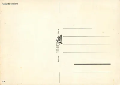 Raccards valaisans — alpejski wioska z dziećmi — Edition Photo Fido, Sierre — Rewers