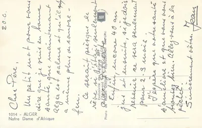 Nossa Senhora da África — Argel — Edição JEFF n°1014 — Verso