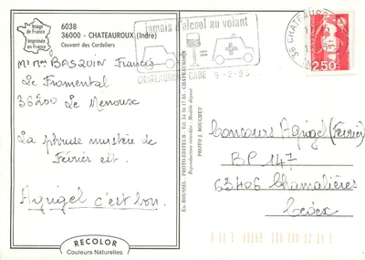 Klasztor Cordeliers — Châteauroux (Indre) — wydawca RECOLOR — Rewers