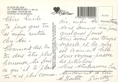 Tharon-Plage — Côte de Jade — Art Aud Frères, N.1.53 — Rewers
