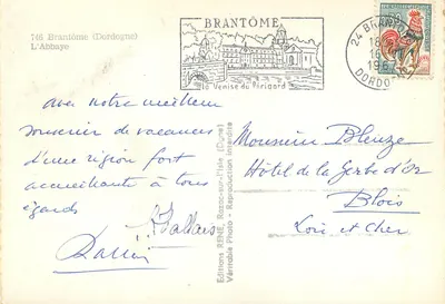 Abbatia Brantôme — Dordogne — Wydawnictwo RENÉ, Razac-sur-l'Isle — Rewers