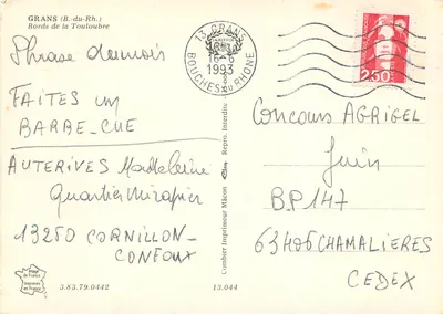 La Touloubre — widok wioski graniczącej z rzeką — wydawca Cing — Rewers