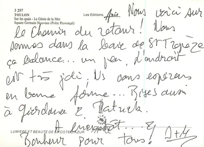 Toulon - Le Génie de la Mer — Square Germain Nouveau (Poète Provençal) — Les Editions Ariès — Verso