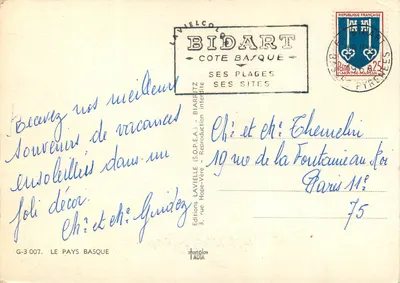 Le Pays-Basque pittoresque — Éditeur Lavielle, n° G-3 007 — Rewers