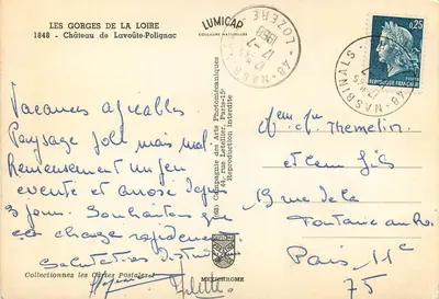 Góry Loary — Zamek Lavoûte-Polignac — wydawca IRIS — Rewers
