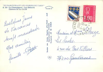 De Gorges du Tarn — En Parcourant — Maatschappij van Antieke Ansichtkaarten APA-POUX — Achterkant