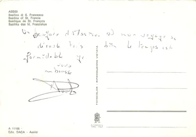 Assisi — Basílica de São Francisco — Ediz. DACA n° A 11106 — Verso