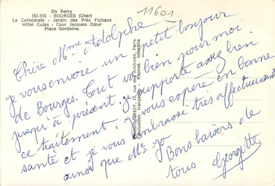 Bourges — Souvenir de Bourges — Wydawca GREFF, Paryż — Rewers