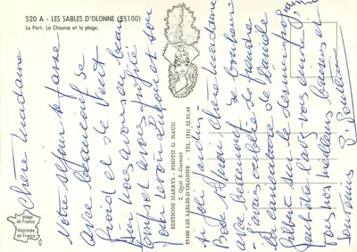 Les Sables d'Olonne — praia e porto — Edições Harys — Verso
