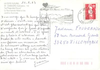 La Côte Fleurie — La Plage des Fleurs — Hotel Normandie i oświetlone ogrody — Artaud Frères, Nantes — Rewers