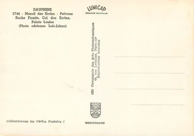 Massif dos Ecrins — Roche Faurio, Col des Ecrins, Pointe Louise — Lumicap — Verso