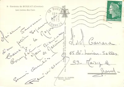Ruines des Cars — Environ de Bugeat (Corrèze) — Éditions du Gabier, n°8 — Verso