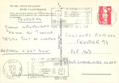 Cruz de missão de 1716 — Pont-de-Chéruy — Edições Magenta — Verso