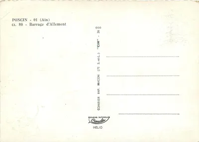 Represa de Allement — Poncins (Ain) — CIM — n° 26 — Verso