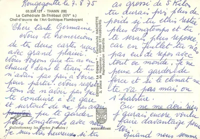 Cattedrale di San Thièbaut — Thann (68) — Edizioni Hachette — Verso