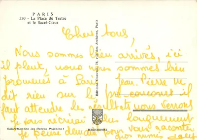 Parijs - De Place du Tertre en het Sacré-Cœur — Edities Chantal, Parijs, nr. 530 — Achterkant