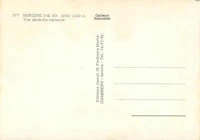Morzine (74) — Ogólny widok z lotu ptaka — Editions Jansol — Rewers