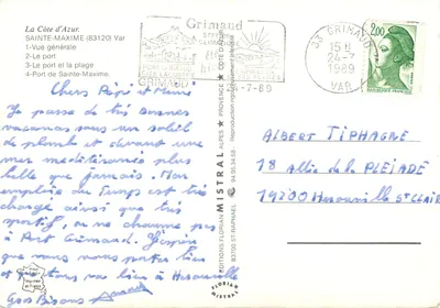 Sainte-Maxime — vista panorâmica e porto — Éditions Florian Mistral — Verso