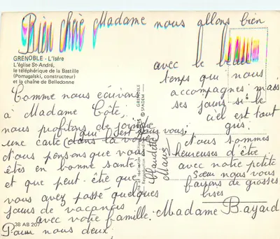 Grenoble - L'Isère — A Igreja de São André, o teleférico da Bastilha e a cadeia de Belledonne — Edições SPADÈM — Verso