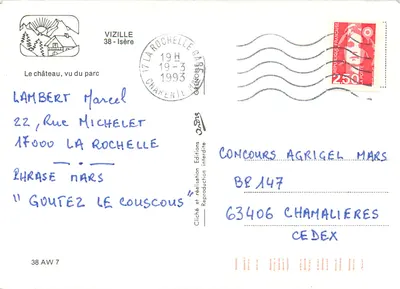 Castelo de Vizille — visto do parque — Éditions Vizille — Verso