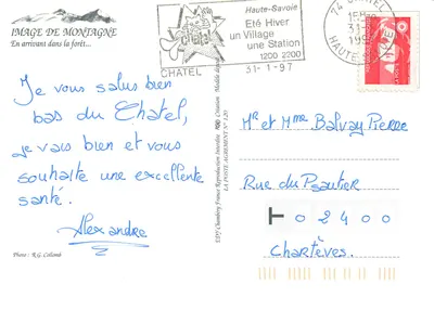 Foresta innevata — Estate Inverno, Alta Savoia — Editore EDPY Chambery — Verso