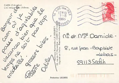 Caen — Os muros do castelo — Emy — Verso