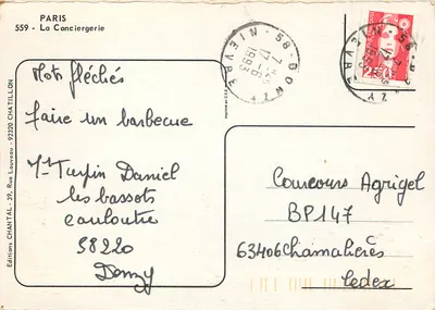 La Conciergerie — Paris — Edições Chantallon — Verso