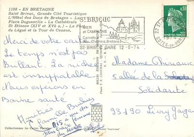 Saint-Brieuc — u ujścia Gouët — Wydawnictwo Y. R. Caoudal — Rewers