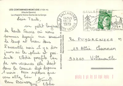 Kaplica Notre-Dame-de-la-Gorge — Les Contamines-Montjoie (Haute-Savoie) — Wydawnictwo Théouiac — Rewers