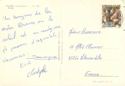 S'Agaro (Costa Brava) — detalhe da costa — Edições Ro-Foto, n° 565 — Verso