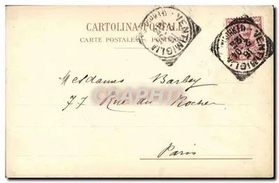 San Remo - Porta San Giuseppe — Straßenszene mit Wagen und zwei Männern — unbekannter Verlag, n° 4 — Rückseite