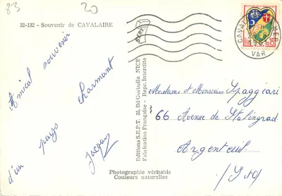 Cavalaire — vista panorâmica e praia — Éditions S.E.P.T. NICE — Verso
