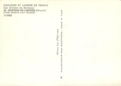 Slot Labrède — Gironde — Editeurs d'art Arcueil — Achterkant