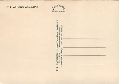 A Costa Landaise — carta postal ilustrada — Élécoleur — Verso
