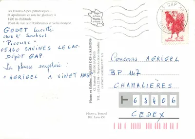St Apollinaire — widok panoramiczny — Foto c. Fortoul, Ref. Lans 450 — Rewers
