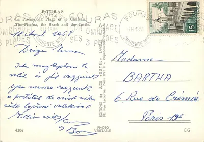 Basen, plaża i zamek — Fouras — Éditions de LUXE, Paryż — Rewers
