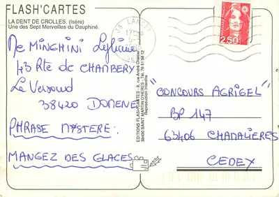 A Dente de Crolles — montanha do Dauphiné — Éditions Flash'Cartes — Verso