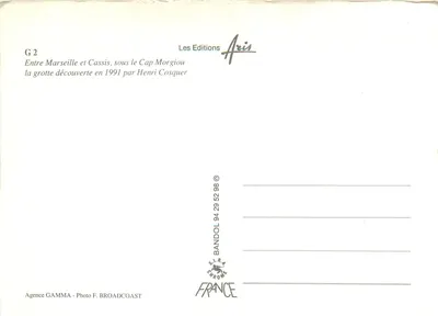 Jaskinia Cosquer — odkryta w 1991 roku, między Marsylą a Cassis — Wydawnictwo Aris — Rewers
