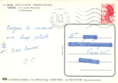 Nice-Cimiez — Arene Rzymskie i Klasztor — Wydawnictwo Gilletta — Rewers