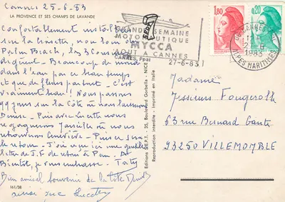 Champs de lavande — Provence — Wydawnictwo SEP.T. 161/38 — Rewers