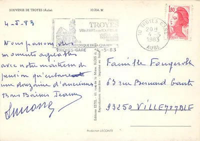 Troyes — Katedra, Kościół św. Urbana, Ulica kotów, Prefektura, Brzegi — Wydawnictwo Estel — Rewers