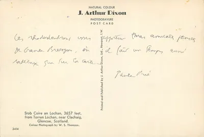 Stob Coire an Lochan — vista dos Rhododendros — J. Arthur Dixon, n°3414 — Verso