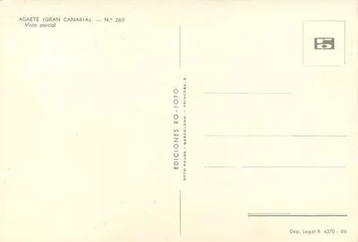 Agaete (Grande Canária) — Vista parcial — Edições Reuss, n° 269 — Verso